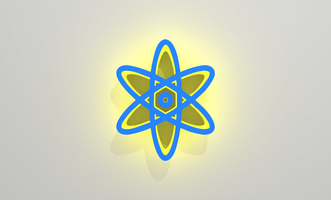 a yellow and blue logo on a white background