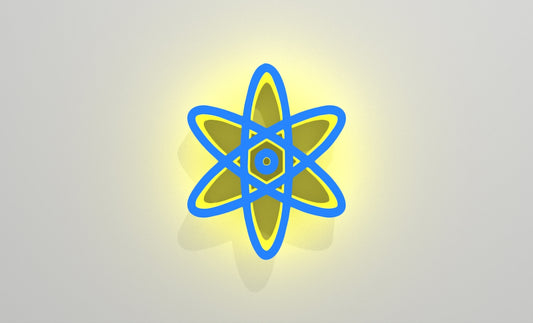 a yellow and blue logo on a white background