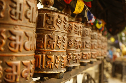 a group of wooden barrels